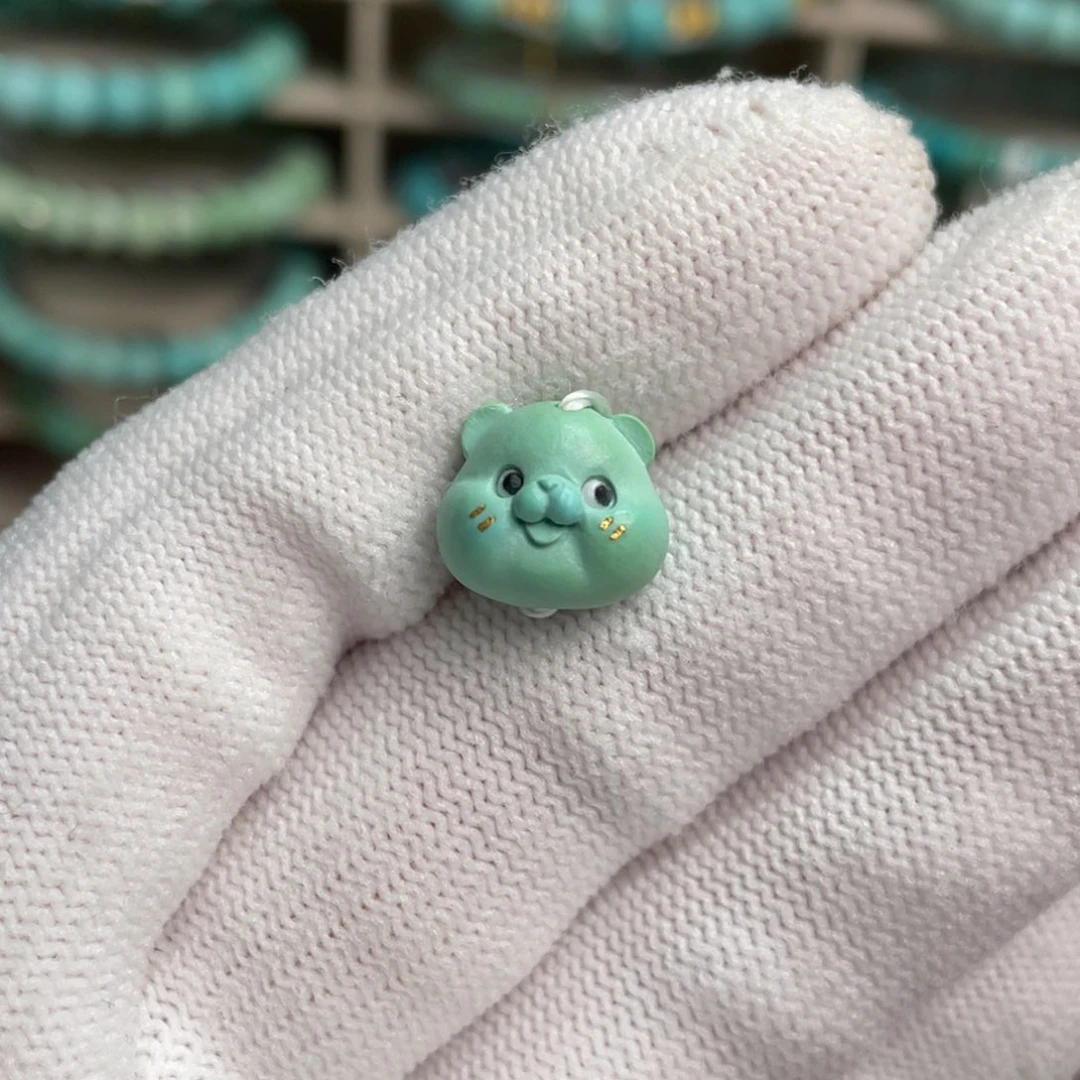 绿松石未镶嵌菜籽黄小熊31