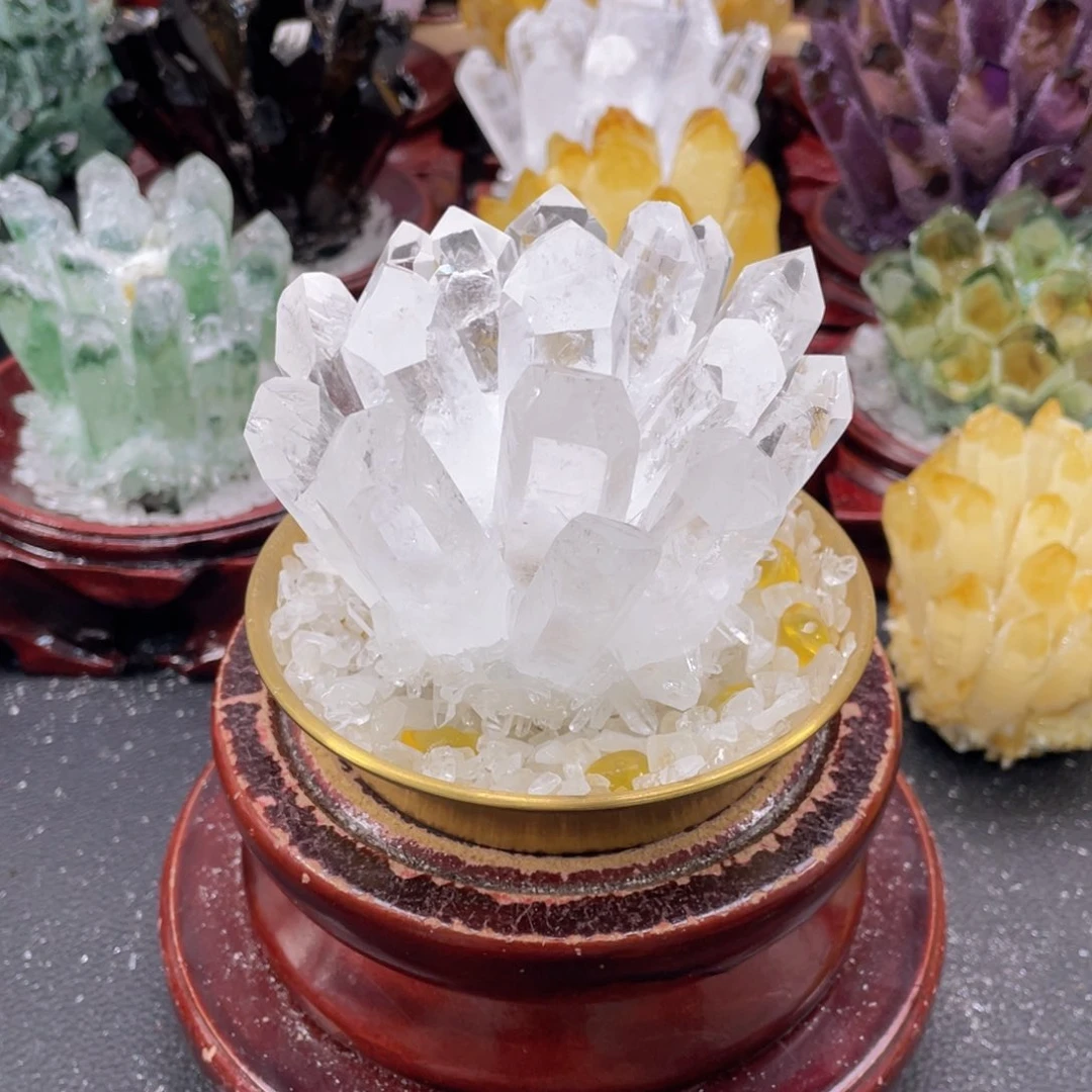 石材小*孩天然白水晶128