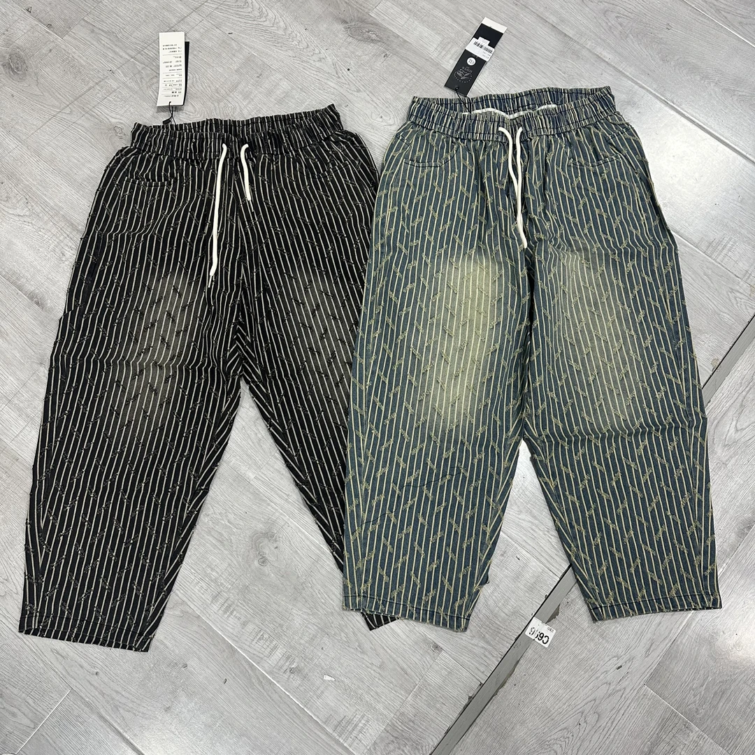 Phm竖条纹设计款高品质哈伦牛仔裤MHJ 2455