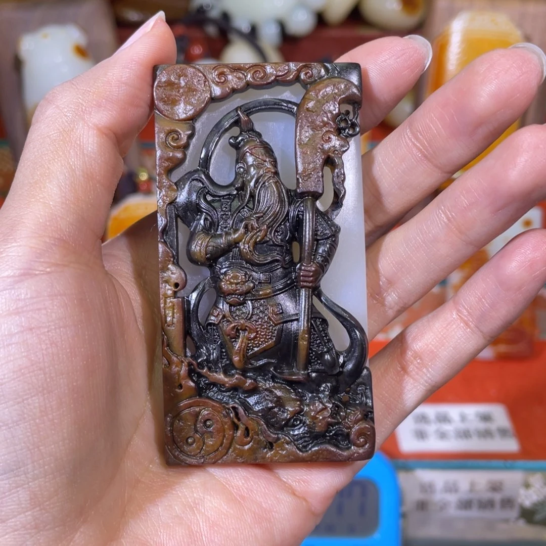 声***。和田玉未镶嵌挂件