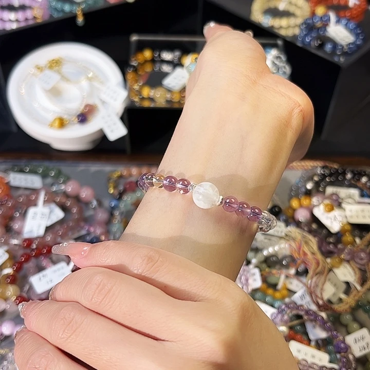 水晶手链银S925镶嵌a31紫水