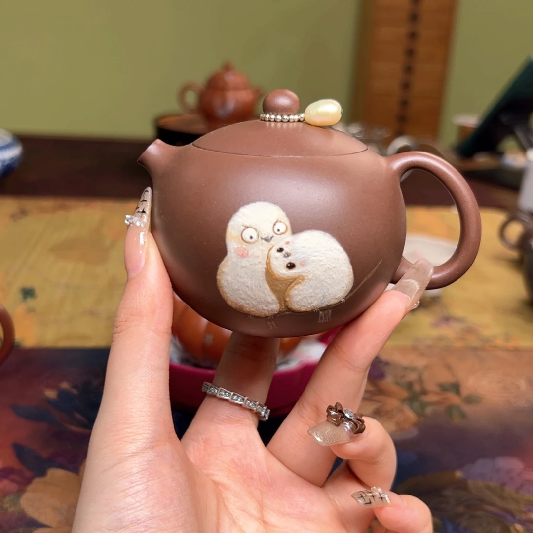 紫砂茶壶老紫泥河豚西施 小汤圆 150ml