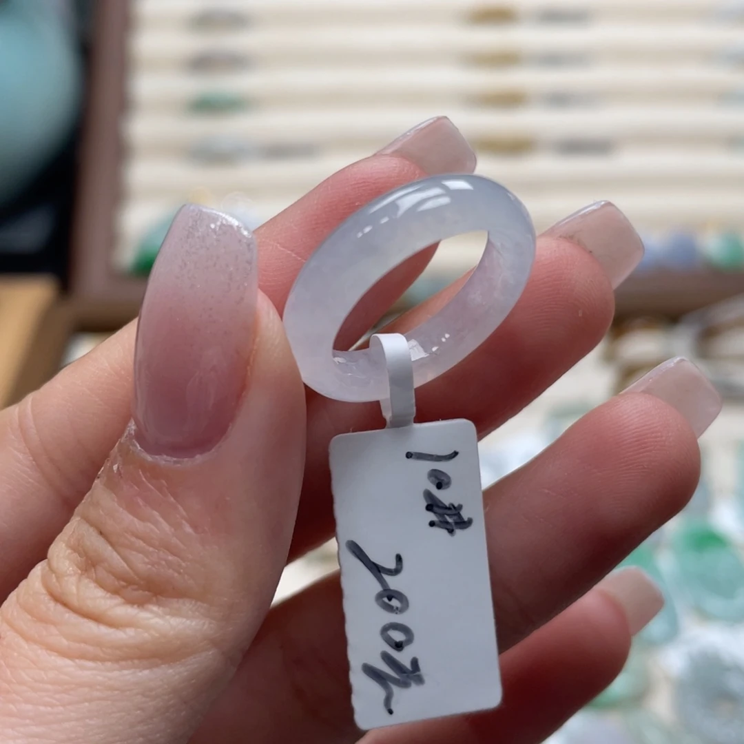 翡翠未镶嵌戒圈a01港圈10 白月光