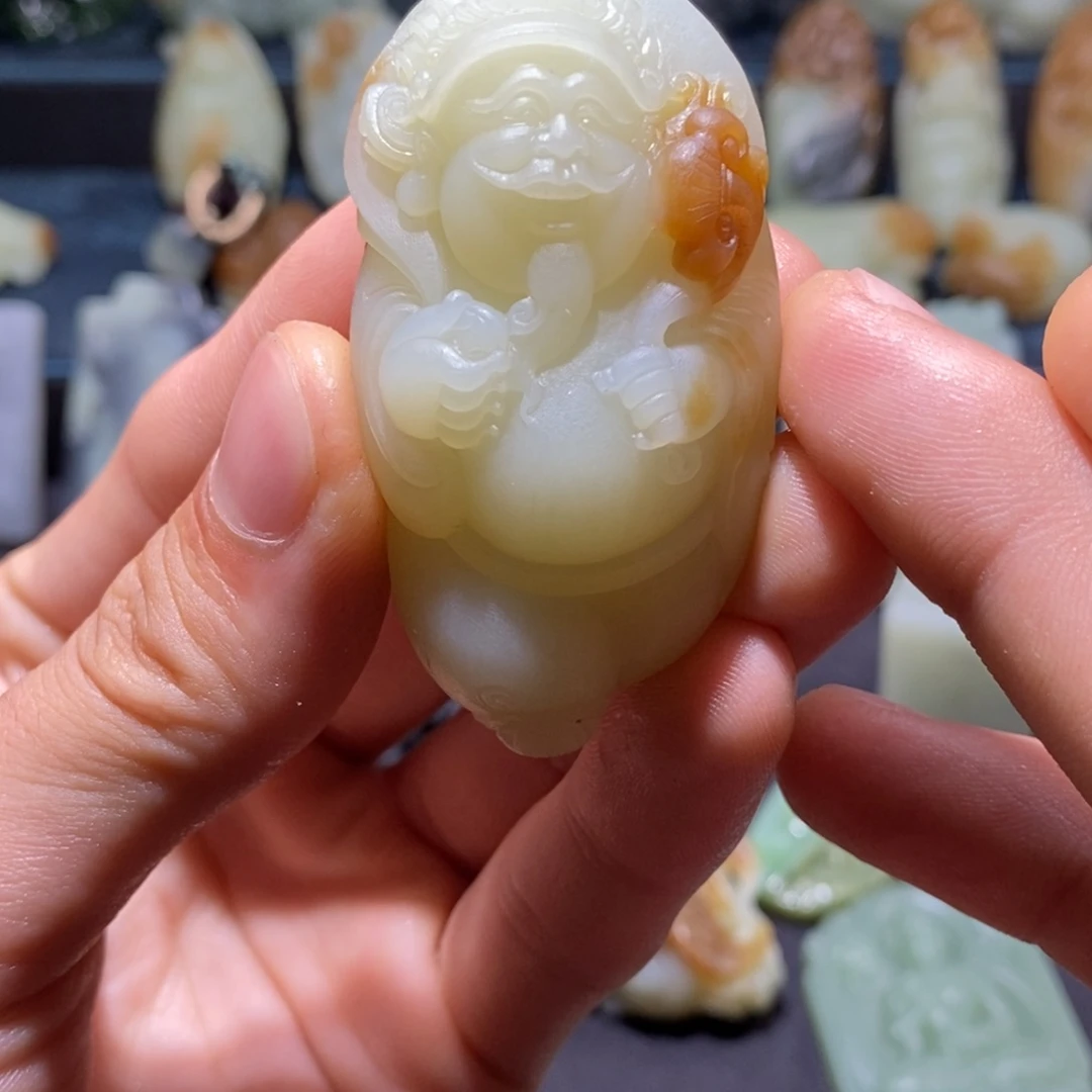 和田玉未镶嵌挂件T***儿