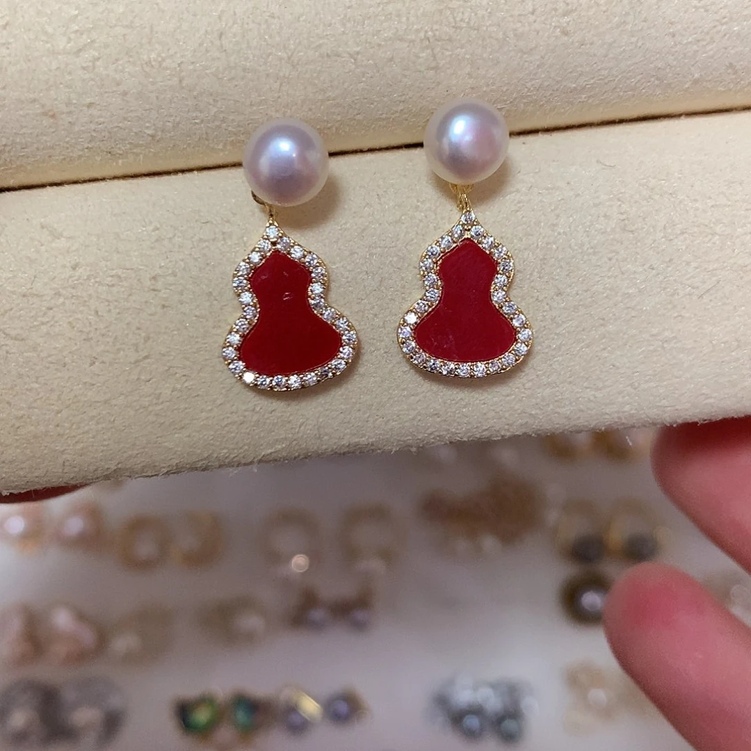 淡水珍珠耳饰合金