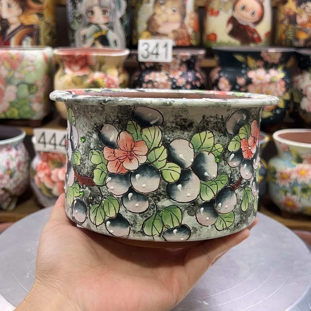 景德镇炫彩手绘口13高10