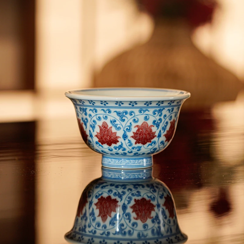 【墨舍名窑 】 屹朴马年限定缠枝莲压手杯 yipu1121