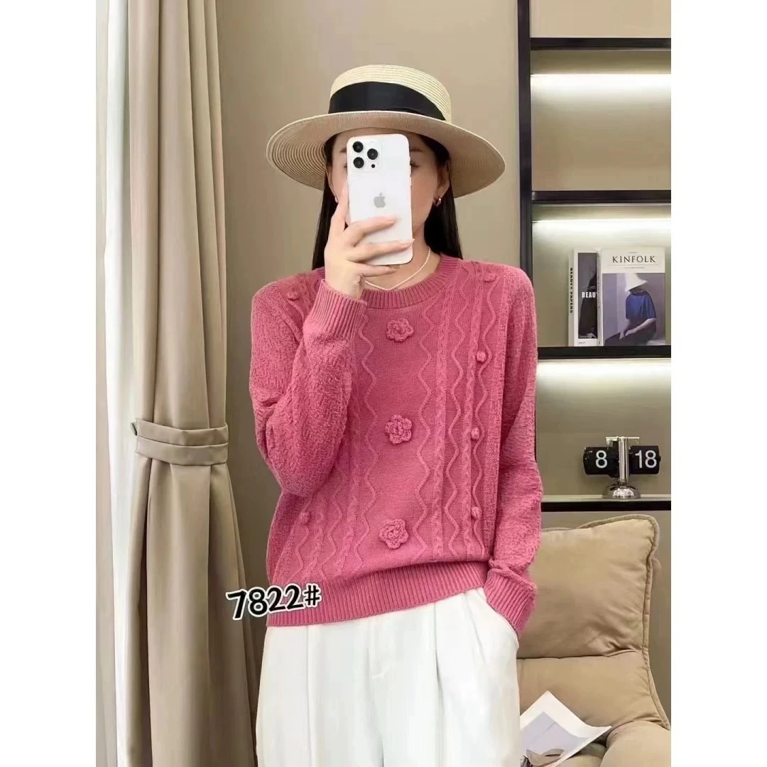 7707-2#新款时尚女装针织上衣