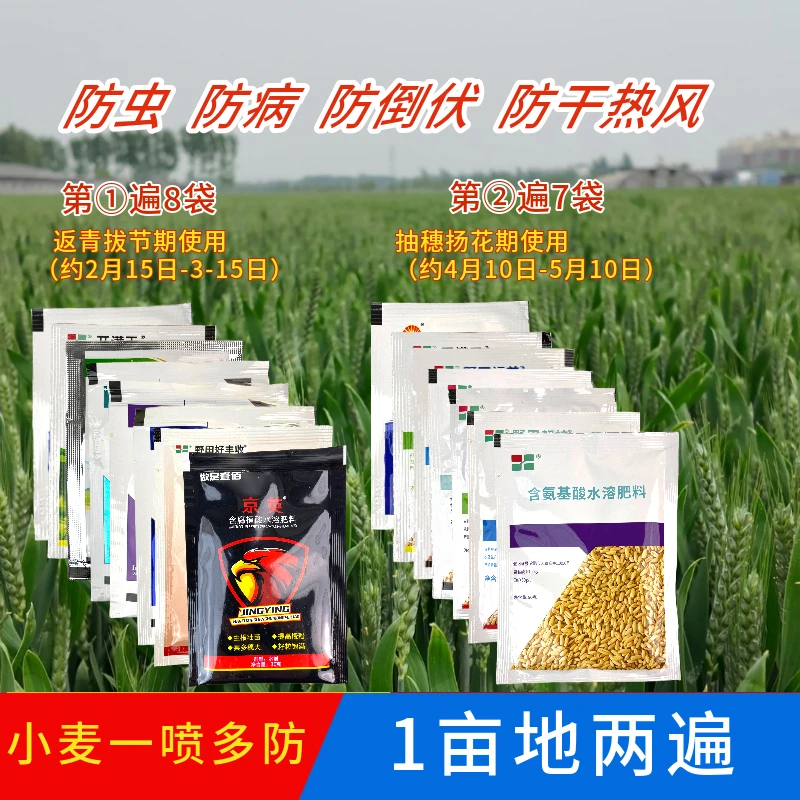 小麦小包装年后两遍（返青拔节期 抽穗扬花期）叶面肥