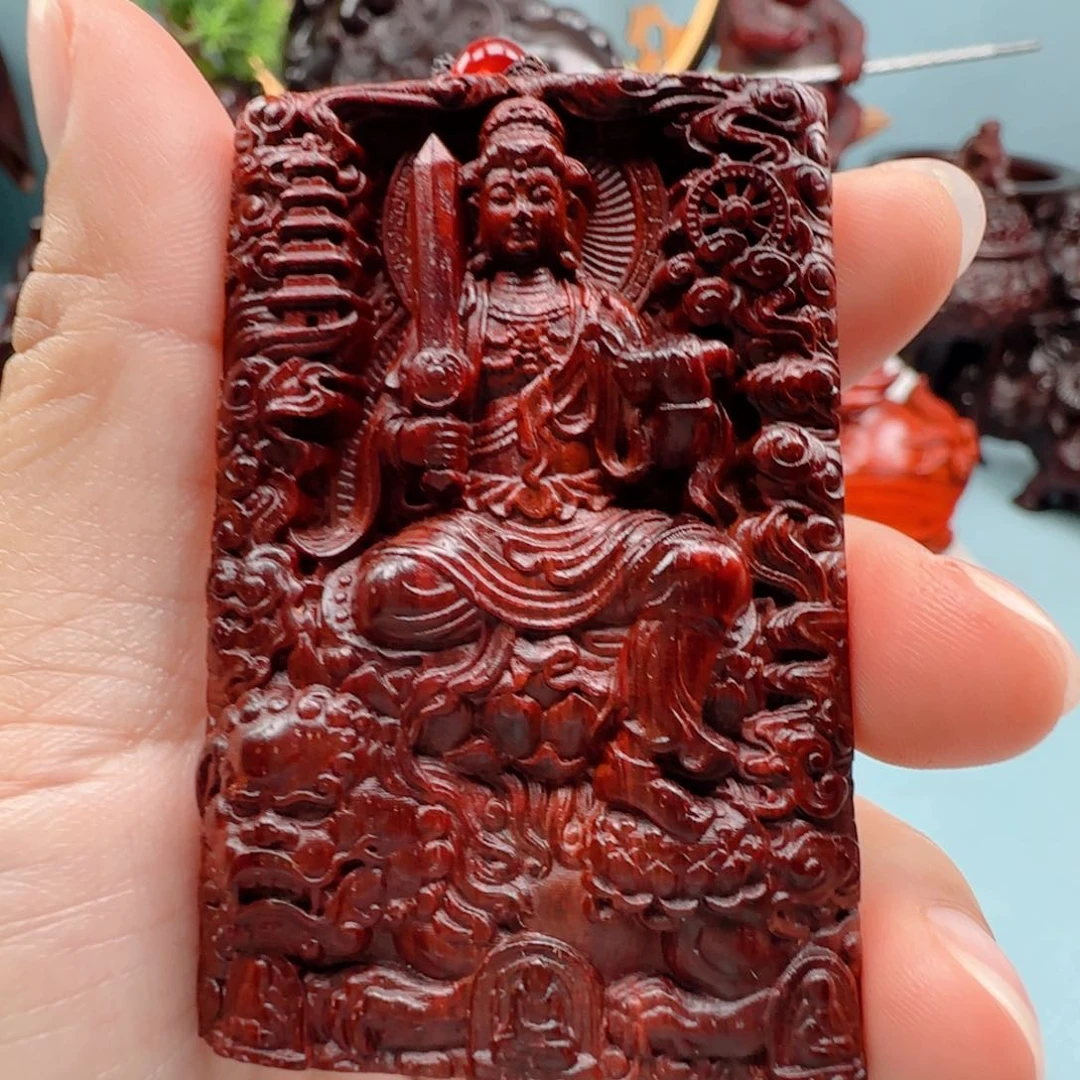 小叶紫檀把件文殊菩萨