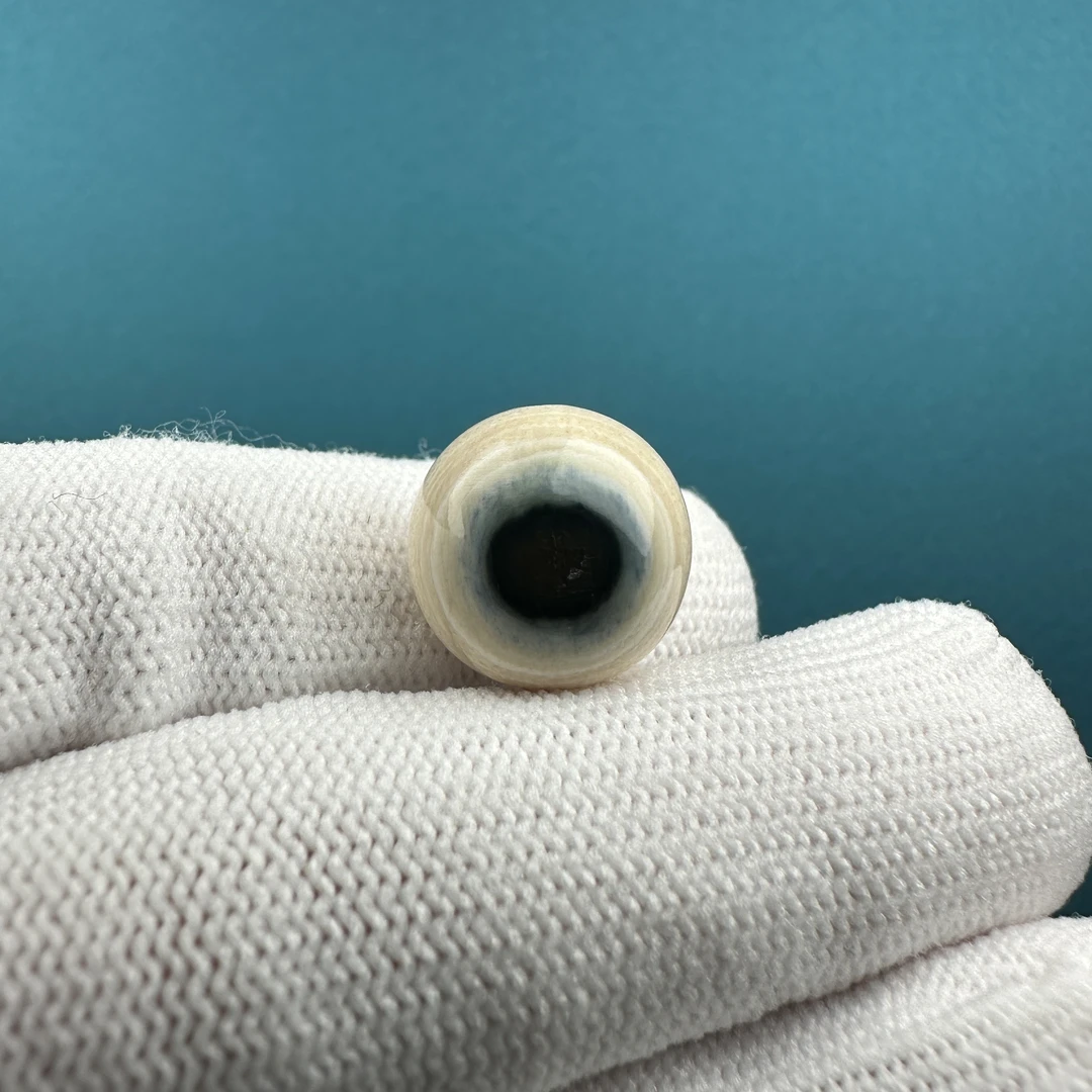 K4816天然猛犸 精品蓝眼睛 桶珠单珠13.7mm一物一图 假一罚十
