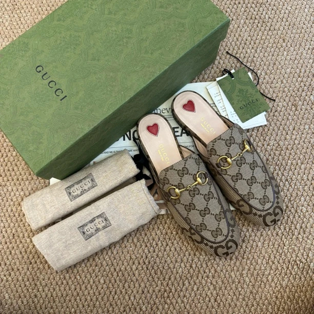 未使用 GUCCI/古驰 35码-老花穆勒半拖【小鱼】#8970