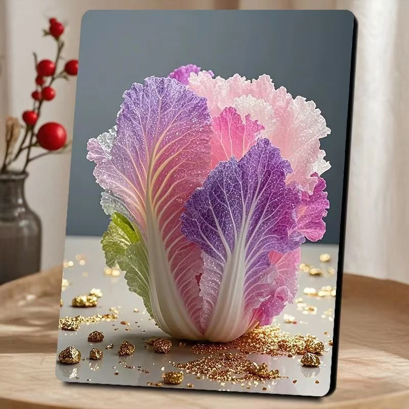 聚财七彩白菜招百财摆件客厅玄关桌面个性装饰送朋友闺蜜新年礼物