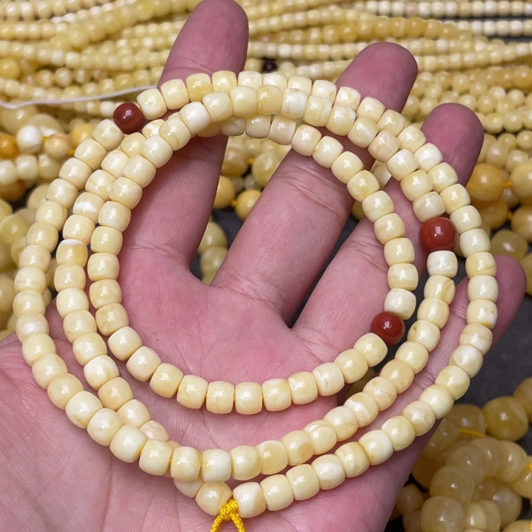 蜜蜡裸石未镶嵌蜜蜡佛珠6.6mm