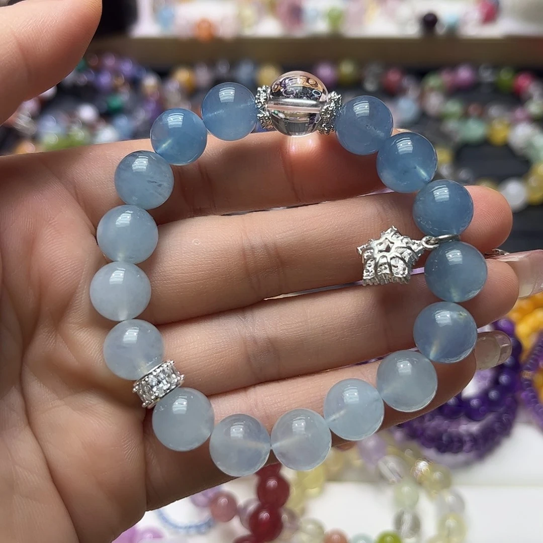 水晶手链合金海蓝宝渐变款