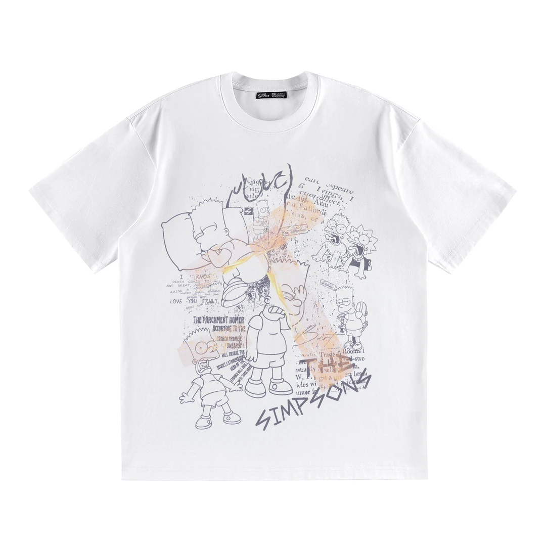 大庆仓 【森】夏季休闲短袖白情侣款T恤货号SPCTE240J39W库位V343