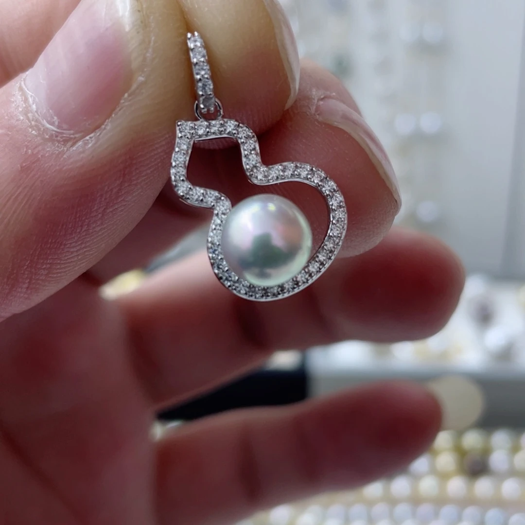 海水珍珠吊坠(不含链)银S925镶嵌