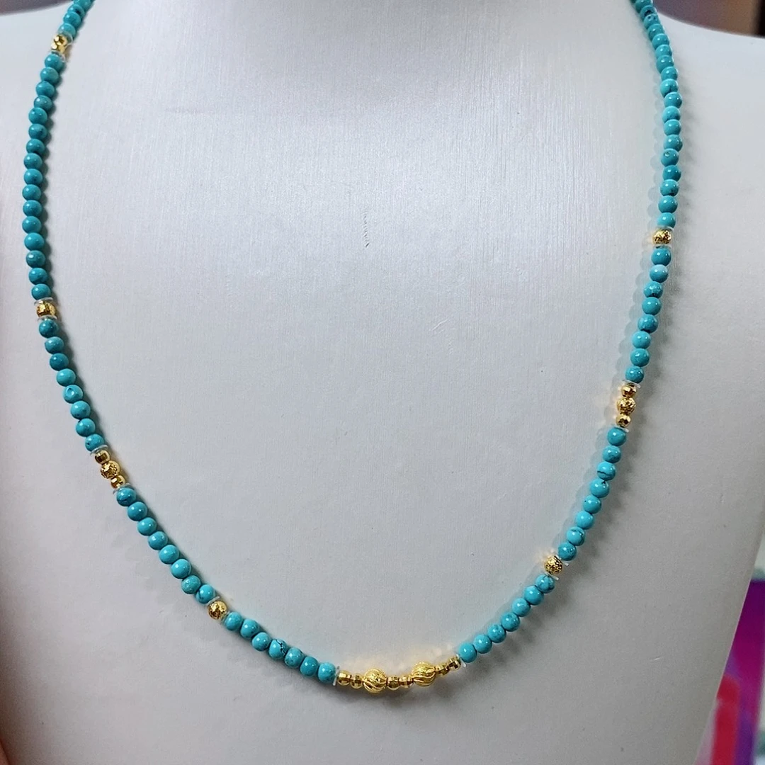 绿松石18K金镶嵌珠宝奇石