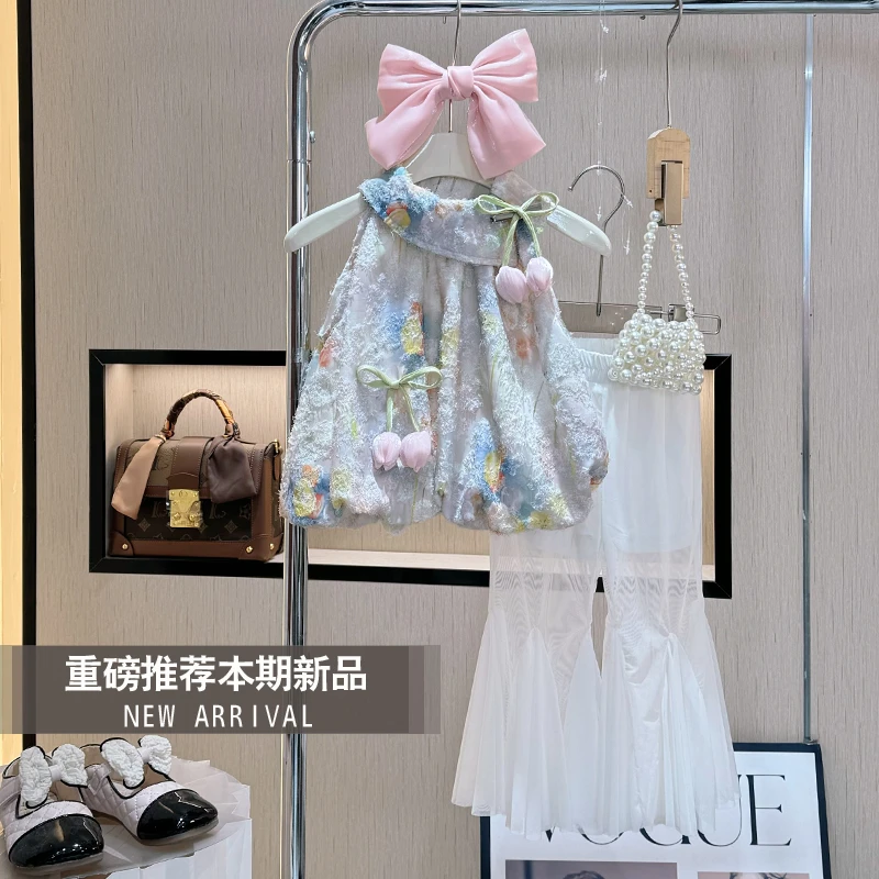 【现货】女童夏装2025新款套装洋气设计师款时髦夏季甜美儿童两件套