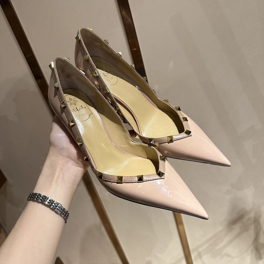 MIDITU/米蒂图 羊皮高跟鞋尖头2025年新款单鞋细跟浅口高跟鞋