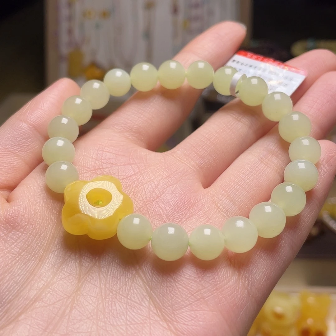 蜜蜡未镶嵌裸石手串