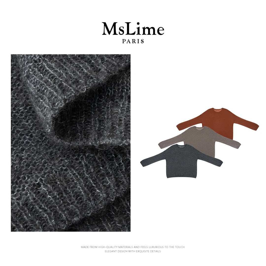 王嬛嬛MsLime25年新款【轻秋恋人】山羊绒&绵羊毛毛织上衣 HD2C0200