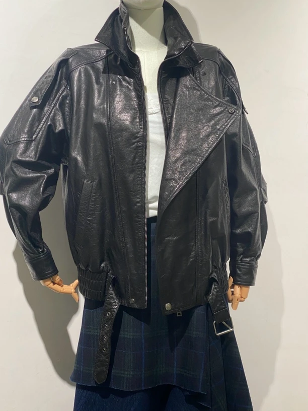 真皮皮衣外套油蜡牛皮机车风