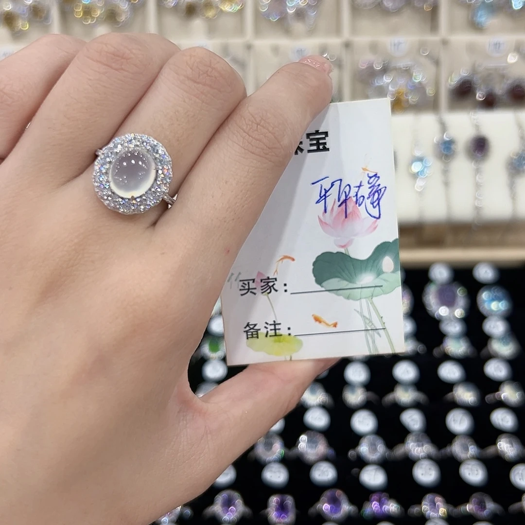平***筝水晶戒指银S925镶嵌