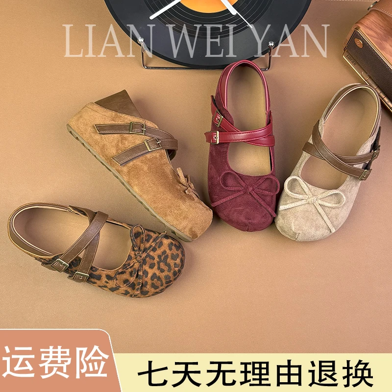 内增高皮带扣玛丽珍鞋女2025夏秋季配裙子仙女风浅口勃肯鞋单鞋子