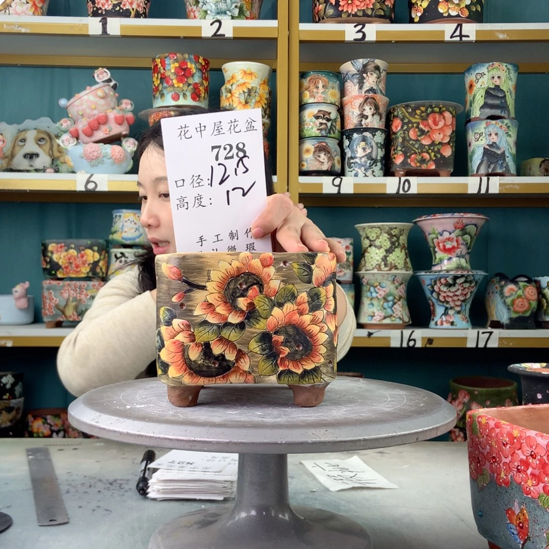 陶景德镇手工花盆728