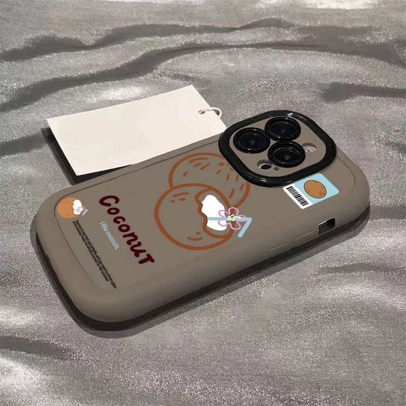 线条椰子适用iphone17苹果16promax1514手机壳泡芙131211软硅胶