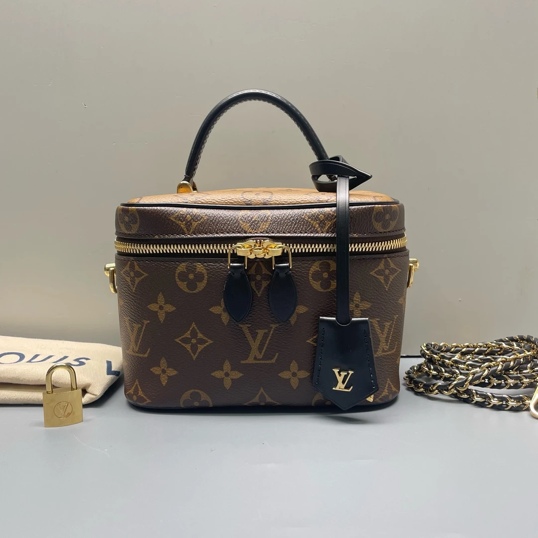 95新 LouisVuitton/路易威登 优选/Vanity拼色老花化妆盒/18x13