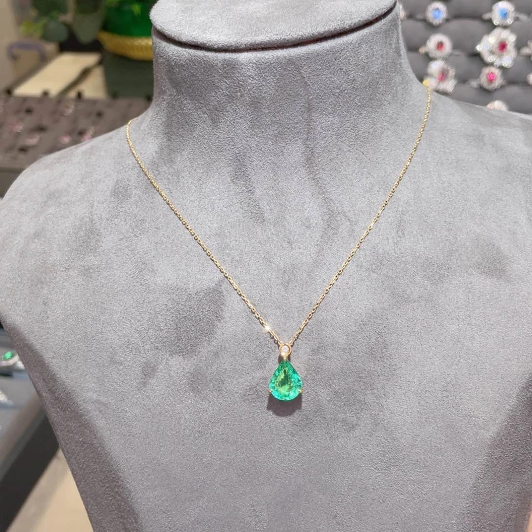 祖母绿项链18K金镶嵌1.72ct