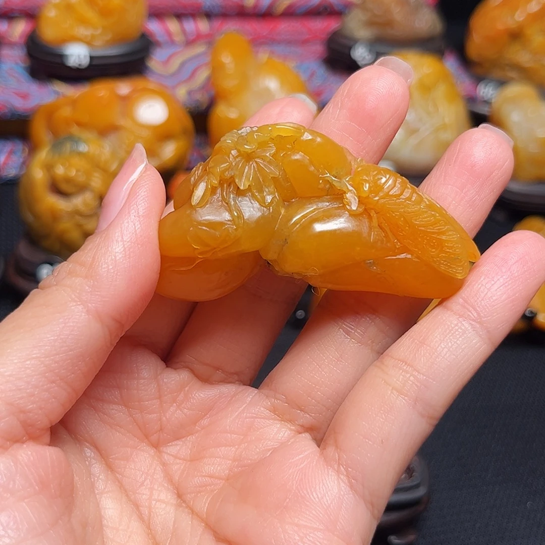 大***朵田黄石石雕石雕石雕