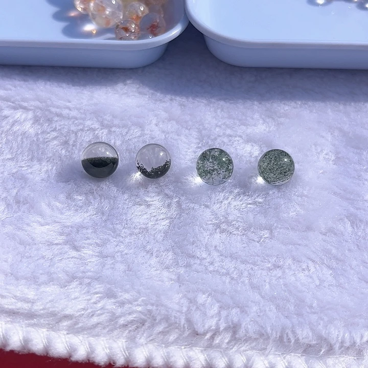 水晶单珠未镶嵌绿幽灵单珠4颗