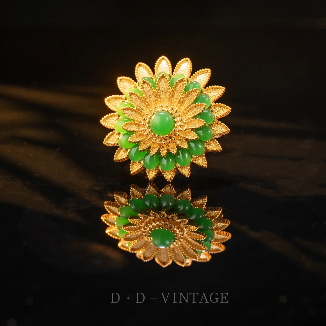 铜合金仿水晶胸针 胸针轻奢时尚古风