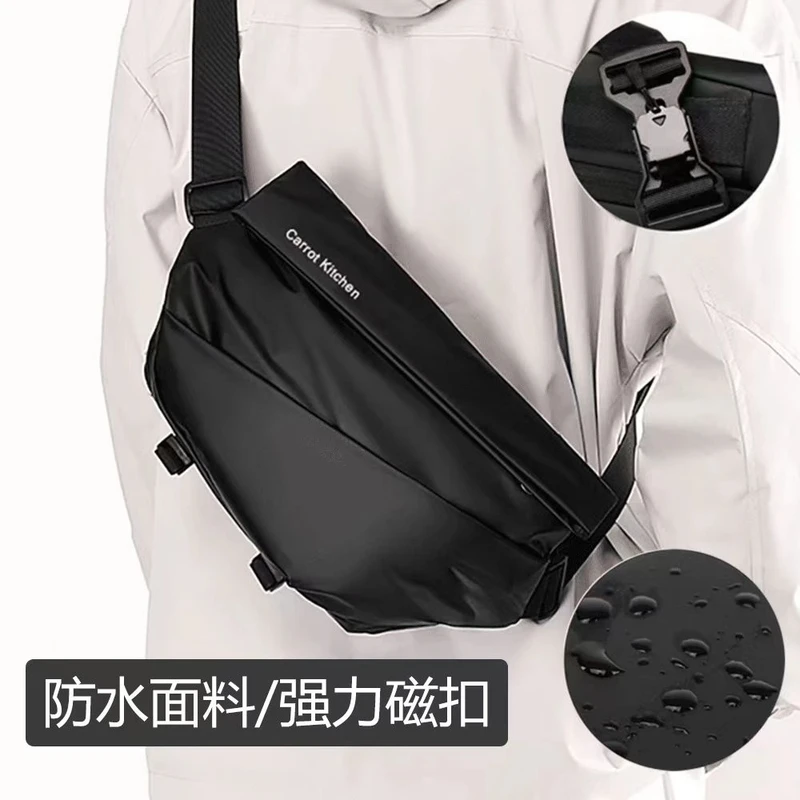 [直销]男士斜挎包防泼水ipad多功能胸包潮酷单肩包跃立运动时尚