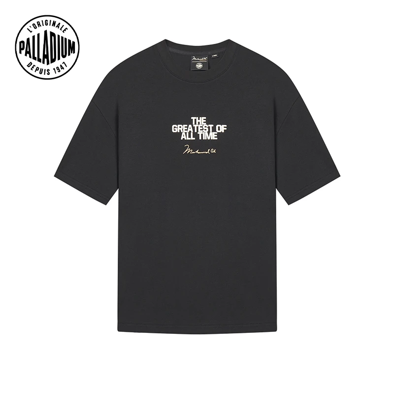 帕拉丁夏季男款上衣时尚潮流绒面印花短袖T恤1012254