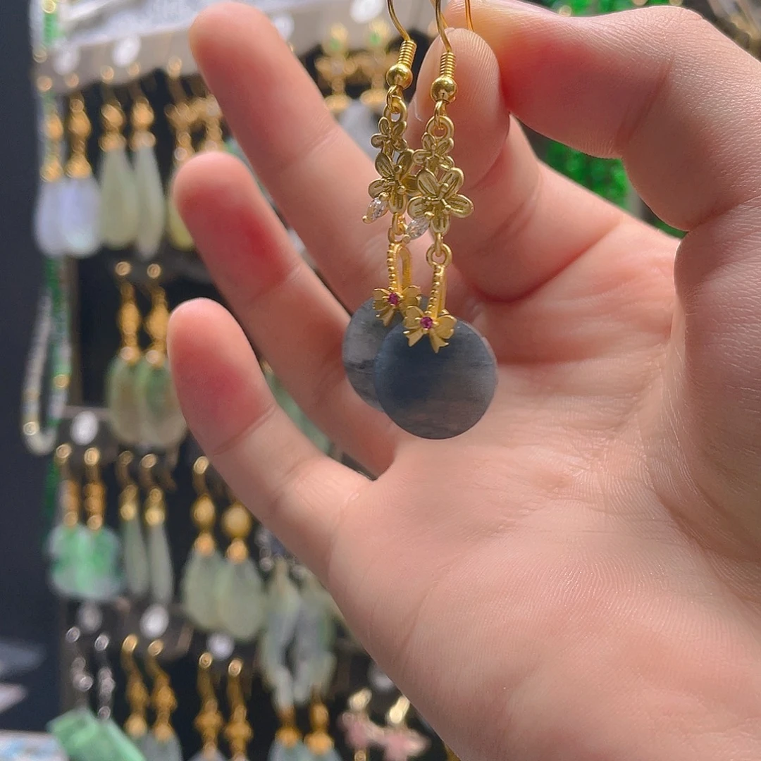 翡翠未镶嵌耳饰翡翠