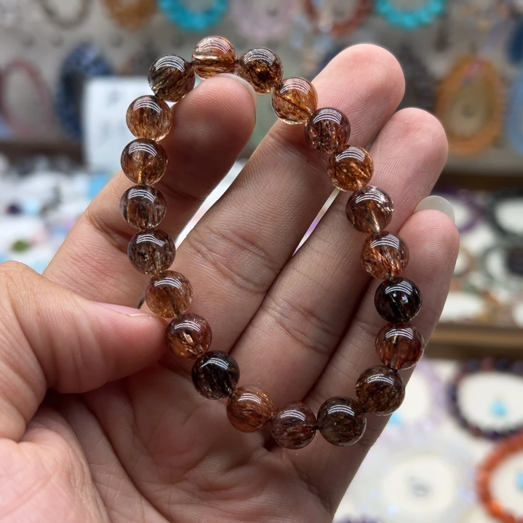 手链水晶未镶嵌9.5咪满体黑金超