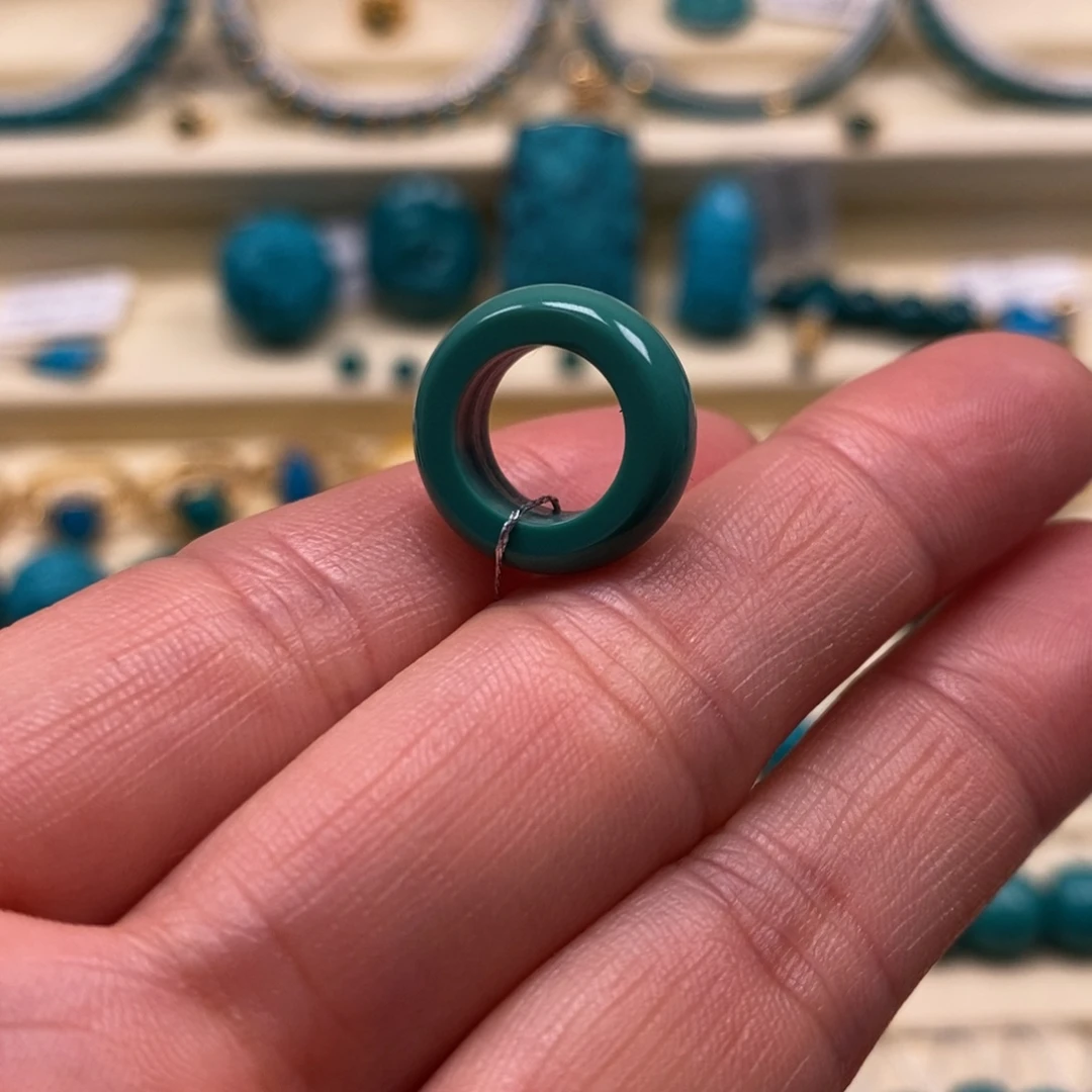 绿松石未镶嵌珠宝奇石内径9跑环