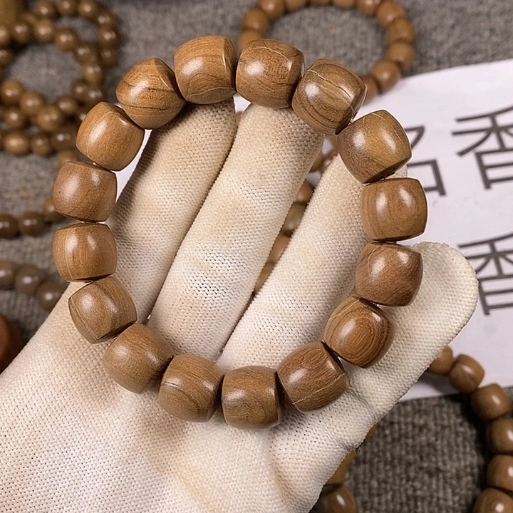 檀香木手串/手链老山檀香黑肉13/14桶珠沉水瑕疵珠