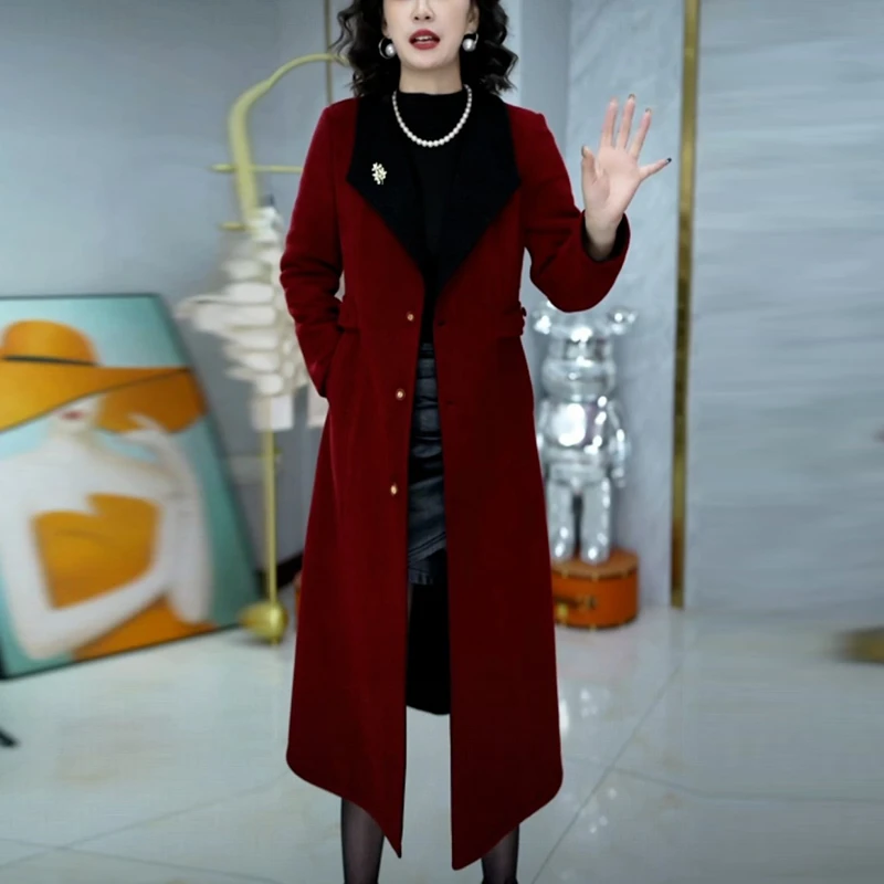 双面穿秋冬品质女装中长款毛呢外套2025爆款新款气质显瘦高档大衣