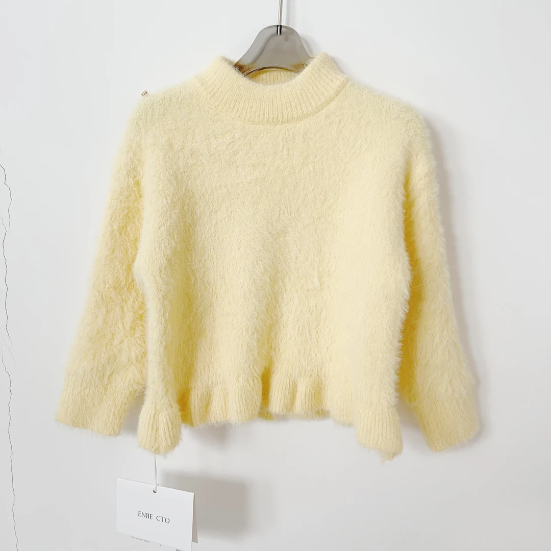 【恩姐定制】2025秋冬款女童时尚简约百搭可水貂绒毛衣ENCK36307
