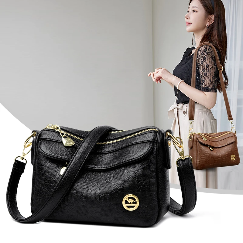 正品玫瑰袋鼠2025新款皮包软时尚女包斜挎包大容量妈妈通勤单肩包