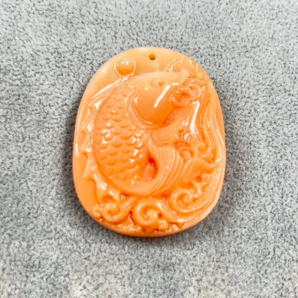 M046-凤凰粉色雕刻吊坠