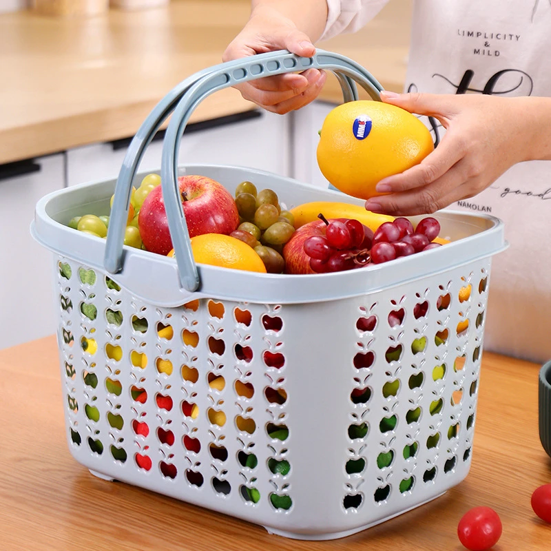 买菜篮超市篮购物篮手提塑料筐买菜篮草莓采摘啤酒篮子餐厅收纳篮