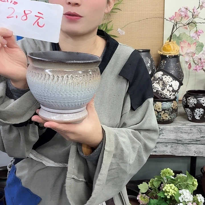 14×13-粗陶花盆有孔-买买买