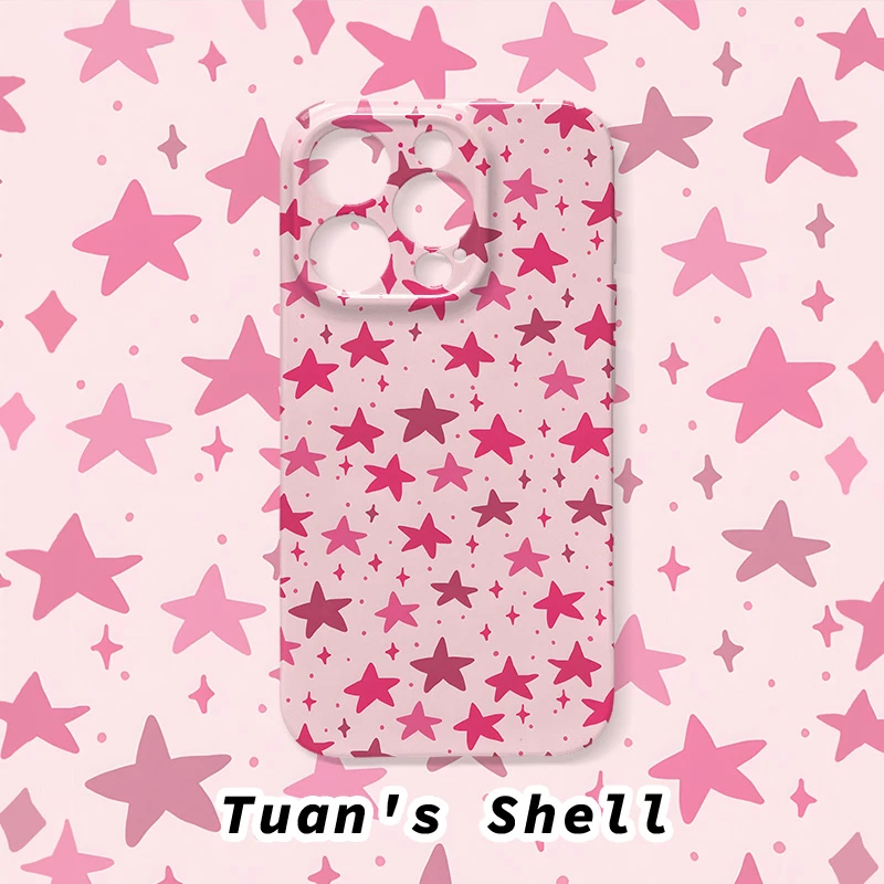 粉红星星菲林软壳适用于苹果/华为/VIVO/OPPO小米卡通创意手机壳