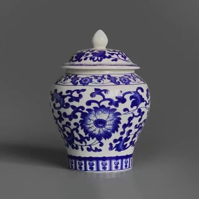 小号缠枝莲将军茶叶罐@@128(xp)K1